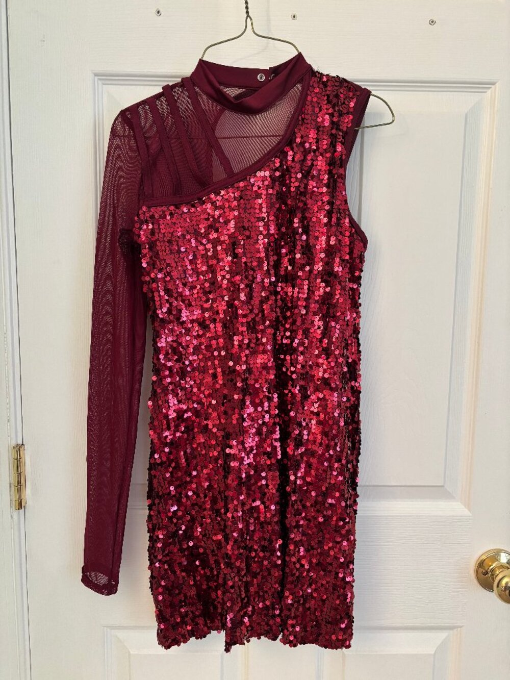 Weissman Red Sequin Dance Leotard- like new!